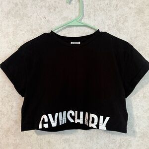 Gymshark Black Crop Top with White Logo